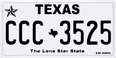 TX license plate CCC3525