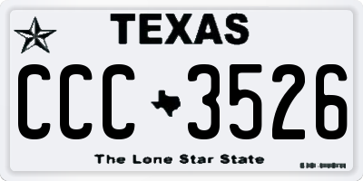 TX license plate CCC3526