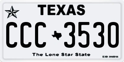 TX license plate CCC3530