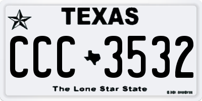 TX license plate CCC3532