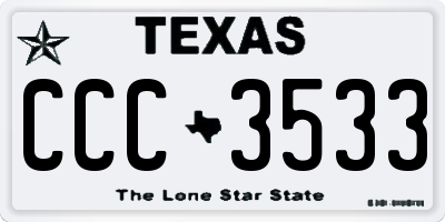TX license plate CCC3533