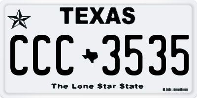 TX license plate CCC3535