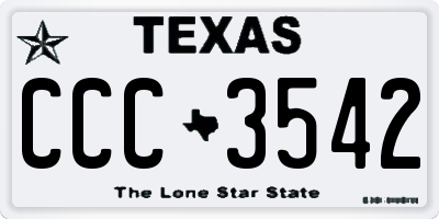 TX license plate CCC3542