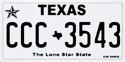 TX license plate CCC3543