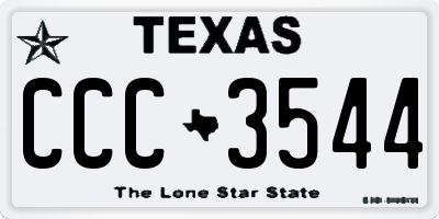TX license plate CCC3544