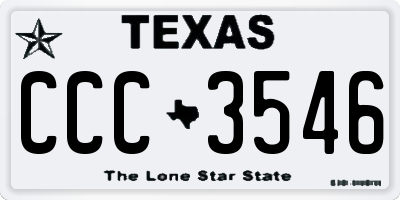 TX license plate CCC3546
