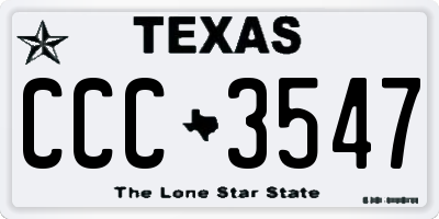 TX license plate CCC3547