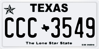 TX license plate CCC3549