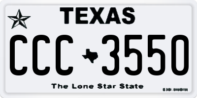 TX license plate CCC3550