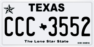 TX license plate CCC3552