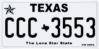 TX license plate CCC3553