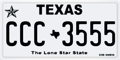 TX license plate CCC3555