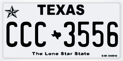 TX license plate CCC3556