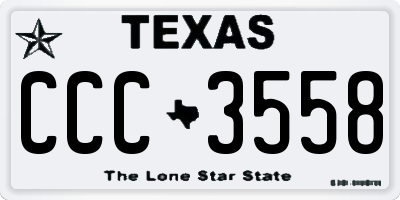 TX license plate CCC3558