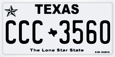 TX license plate CCC3560