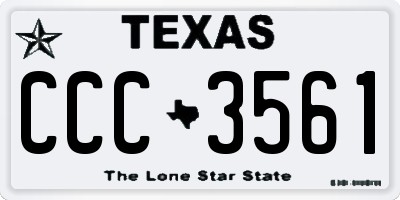 TX license plate CCC3561