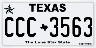 TX license plate CCC3563