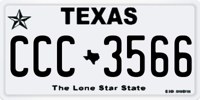 TX license plate CCC3566