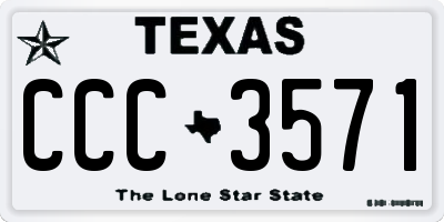 TX license plate CCC3571