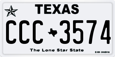 TX license plate CCC3574