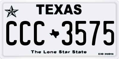 TX license plate CCC3575