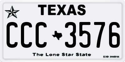 TX license plate CCC3576