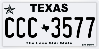 TX license plate CCC3577