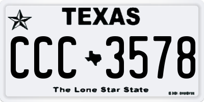 TX license plate CCC3578