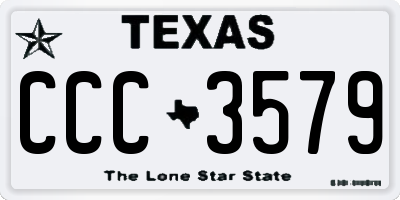 TX license plate CCC3579