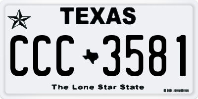 TX license plate CCC3581