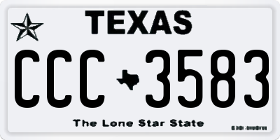 TX license plate CCC3583