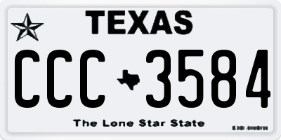 TX license plate CCC3584