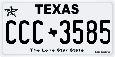TX license plate CCC3585