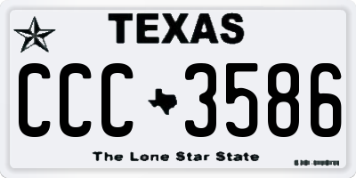 TX license plate CCC3586