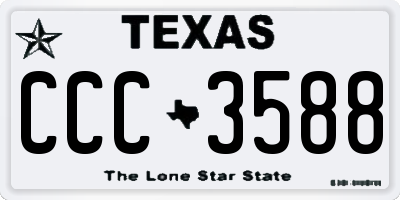 TX license plate CCC3588