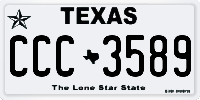 TX license plate CCC3589