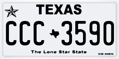 TX license plate CCC3590