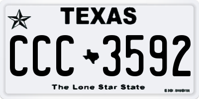 TX license plate CCC3592