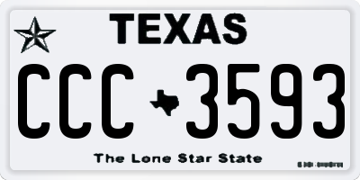 TX license plate CCC3593