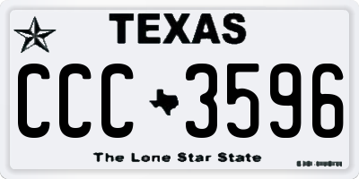 TX license plate CCC3596