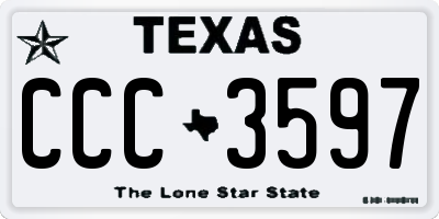 TX license plate CCC3597