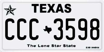 TX license plate CCC3598