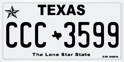 TX license plate CCC3599
