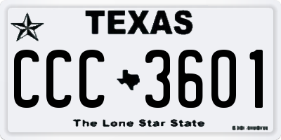 TX license plate CCC3601