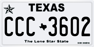 TX license plate CCC3602