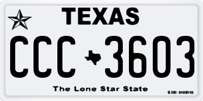 TX license plate CCC3603