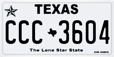 TX license plate CCC3604