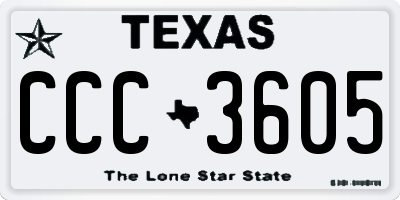 TX license plate CCC3605