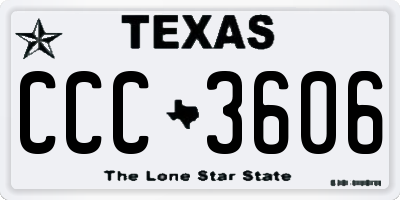 TX license plate CCC3606