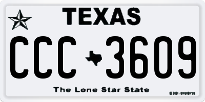 TX license plate CCC3609
